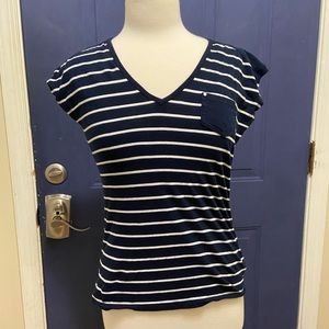 2 Chaps Striped Short Sleeves Tees